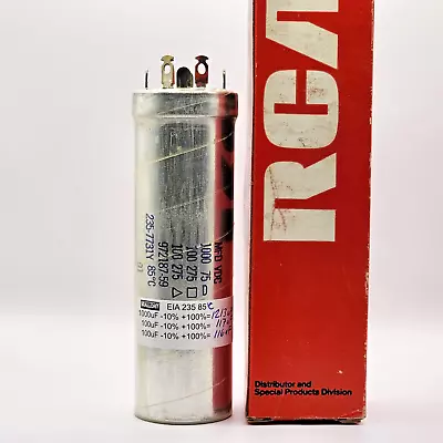 NOS Mallory RCA Section Can Capacitor 1000/100/100uF-75/275/275V • Fully Tested • $29.99