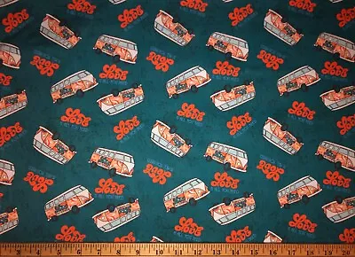 NEW LOVE IS ALL YOU NEED VW HIPPIE BUS VAN COTTON Fabric 1/4yd=9”x44” DIY MASK • $17.58