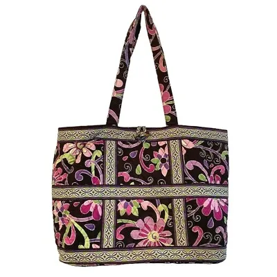 Vera Bradley Purple Punch Toggle Top Bag Shoulder Strap Retired Floral • $24