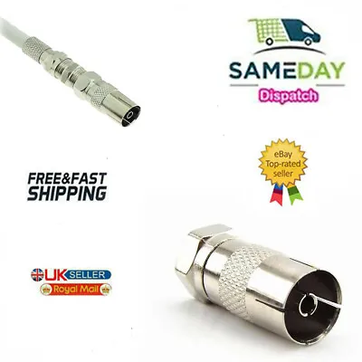 F Type Male Plug To Coax RF Aerial Plug Female TV Antenna Adapter Connectors Lot • £2.60