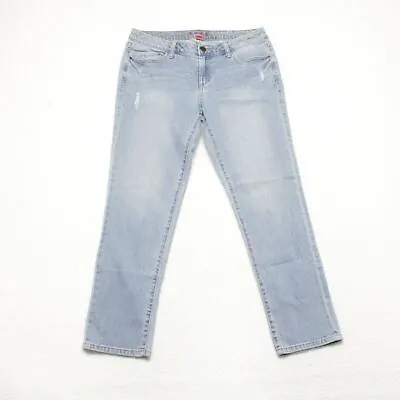 Elle Paris Women's Size 10 Blue Curvy Tapered Leg Light Wash Stretch Denim Jeans • $11.33