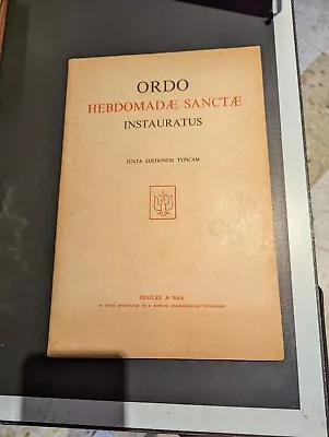 1956 Ordo Hebdomadae Sanctae Descleé Tridentine Portion Of Missale Romanum PreV2 • $24.99