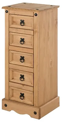 £54.99 • Buy Corona Chest Of Drawers 5 Drawer Bedside Narrow Cabinet By Mercers Furniture®