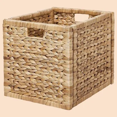 New LABBSAL Basket Fit KALLAX Shelving Unit Handmade Water Hyacinth • £29.99
