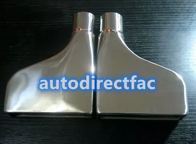 2pcs 2.3  2.3inch Inlet Stainless Rectangle Outlet Rolled Exhaust Tip 10  Long • $120