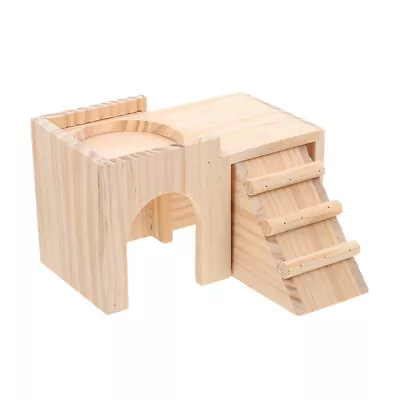 Hamster Wooden Nest Hideaway Cage For Rabbits Chew Accessories • £14.88