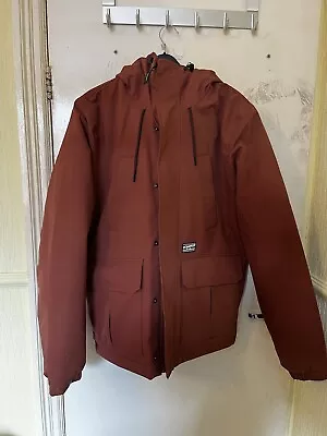 Quiksilver Men’s Insulated Hooded Jacket Red Medium • £40