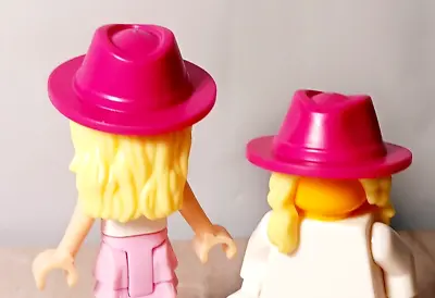 New LEGO Pink Hat Blonde Hair Long WIG FEDORA COMBO Over Shoulder Down Back • $7.58