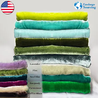 Crushed Velvet Fabric 4Way Stretch Solid Crushed 16 Colors • $14.95