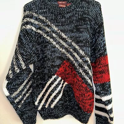 Bachrach Multicolor Sweater Size Medium Hand Knit 90s • $17.24