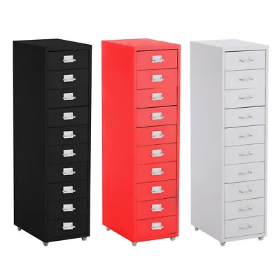 £72.95 • Buy 3/4/5/6/8/10 Drawers Home Office Filing Cabinet Metal Storage Cupboard On Castor