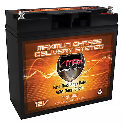 EVEREST & JENNINGS J&E Comp Wheelchair VMAX 600 AGM HI Cap 20AH Half U1 Battery  • $79.93