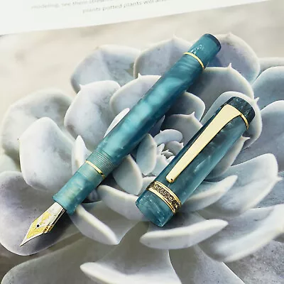 Kaigelu 316A Celluloid Fountain Pen Iridium EF/F/M Nib Blue Gift Office Ink Pen • $25.60