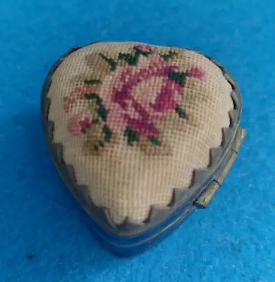 Vintage Cloisonne Heart Shaped Enamel Trinket Box Small • $13.99