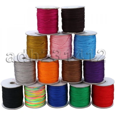 £8.39 • Buy DIY 1mm Nylon Cord Thread Chinese Knot Macrame Beading Bracelet Braided 230m New