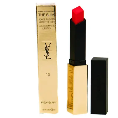 Yves Saint Laurent Coral Red Lipstick Slim Leather Matte 13 Original Coral • £23.99