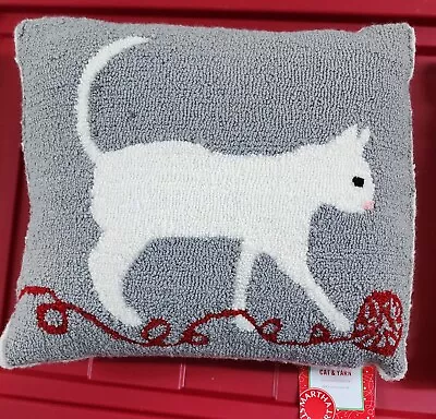 Cat Grey And White Cat Throw Pillow ~ Martha Stewart ~ New With Tags • $9.99