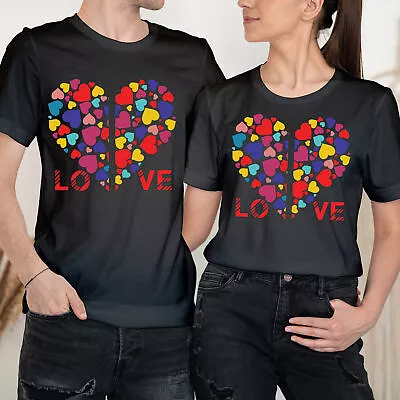 Heart Happy Valentine's Day Love Goals Couple Love Matching T-Shirts #VD • £9.99