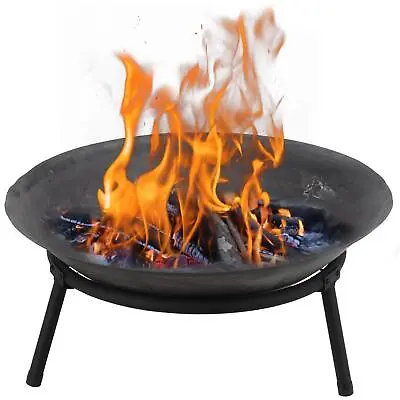  Large Fire Pit BBQ Bowl Cast Iron Garden Charcoal Log Burner Brazier Basket • £21.85