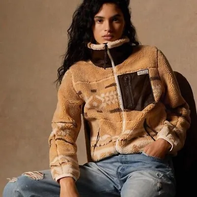 Polo Ralph Lauren Southwestern Fleece Jacket Serape Navajo Indian Blanket M • £135
