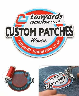 Personalised Woven Name Logo Patches Sew Iron On Badge Tag Hat Jeans Club Biker • £222