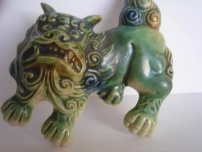 Vintage Chinese Ceramic Foo Dog Wall Hanging Statue Dragon/Lion • $22.95