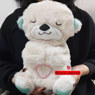 Baby Breathing Bear Baby Soothing Otter Plush Doll Toy Kids Soothing Music • $14.84