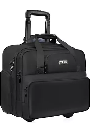 Rolling Laptop Bag Men Women With Wheels Anti Theft Rolling Briefcase For 17.3  • $49.99