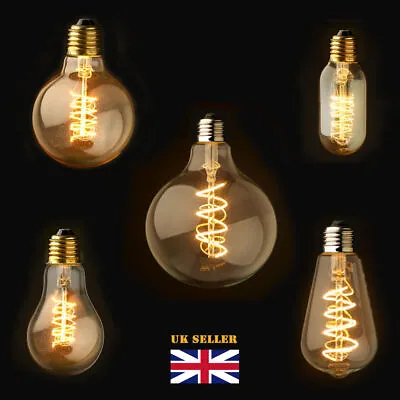 £8.49 • Buy E27 B22 Retro Vintage Edison Flexible LED Bulbs Spiral Filament Light Bulb UK