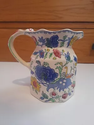 Antique 1900-1940 Masons Ironstone Regency Flower + Bird Pattern China Milk Jug • £10