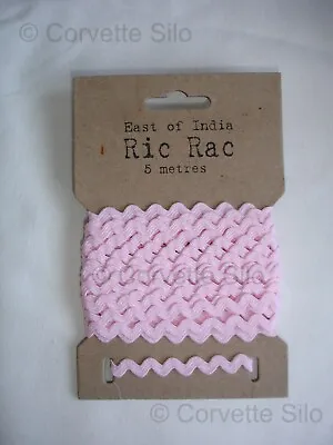 East Of India Ric Rac ~ Ribbon ~ Sewing ~ Craft ~ Pink ~ Cardmaking ~ Gift ~ 5m • £2.95