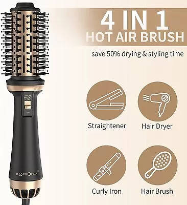 Hair Dryer Hot Air Brush Ion Anti-frizz Blowout  4 In 1 Blow Dryer With Negative • $25.98