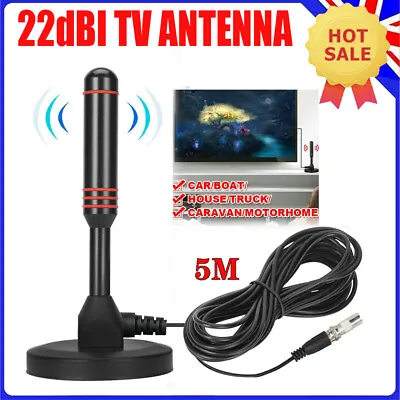 DVB-T2 Mobile Digital HDTV Antenna Portable Outdoor Indoor Aerial Magnetic Base • £10.90
