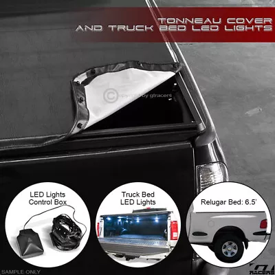 For 1997-2003 Ford F150/F250 Flareside 6.5' Bed Snap-On Tonneau Cover+LED Light • $162