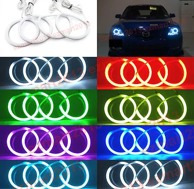 Cotton RGB Halo Ring For Mazda 3 Speed 3 2003-09 Headlight LED Lamp DRL BT APP • $57.95