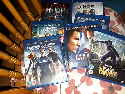 8 Marvel Bluray Avengers Assemble Civil Wr Ultron Thor Dark World Panther Infini • £12.99