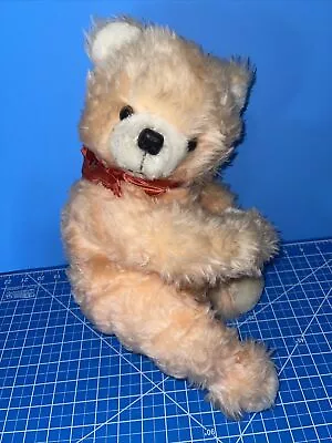 Vtg Teddy Bear Plush Ace Novelty Orange Peach Hugging 1985 Stuffed Animal • $29.95