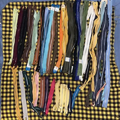 Large Lot Of 56 New Zippers All Metal - Length 5”- 23” Assorted Colors YKK Talon • $12