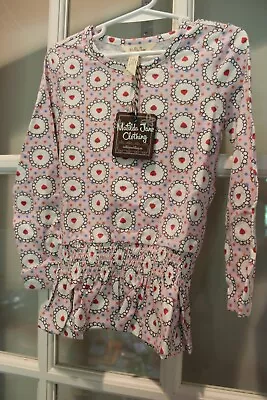 NWT 4 Matilda Jane Heartfelt Tunic Strawberry  Hearts  Polka Dots Pink Shirt • $28.99