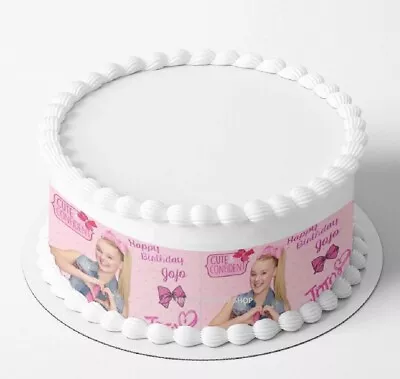 JOJO SIWA CAKE WRAP Around The Cake WAFER PAPER Images Topper Birthday  • $15.90