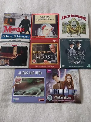 Various DVDs Films TV Programs Merlin Jeeves & Wooster Kavanagh QC Dr Who PG Tip • £5.95