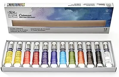 UK Winsor Newton Cotman Watercolour Paint Set 12 X 8 Ml Tubes Fast Shipping • £18.93