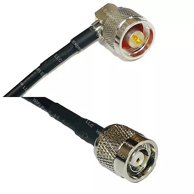 RFC240UF N MALE ANGLE To RP-TNC MALE Coax RF Cable USA-Ship Lot • $16.43