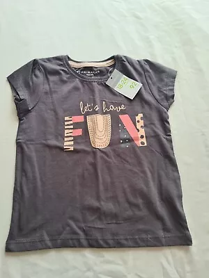 Primark Girls Dark Grey Short Tops With Words Size 24 - 36 Month • £2.73