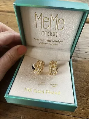 MeMe London Earrings - 18k Gold Plated With Pearl & CZ • £20