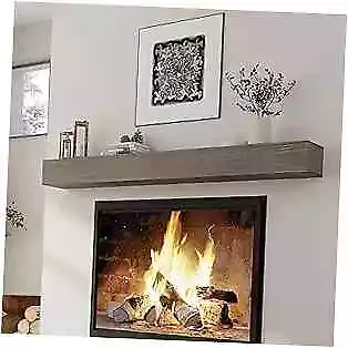 Fireplace Mantel | 60  W Wood Floating Shelves | 60 W X 6 H X 8 D Ash Gray • $241.05
