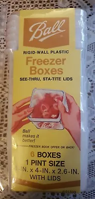 $39.95 • Buy 1973 Lot Of (6 ) Vintage Ball Freezer  Boxes Pint  Size See-Thru Lids -New