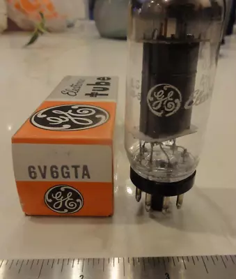 NOS GE 6V6GTA Power Tubes Grey Plate Halo Getter New W/Box General Electric • £12.06