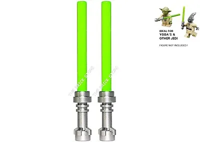 2 X Official Lego - Star Wars Lightsabers - Metallic / Bright Green - Fast - New • £2.99