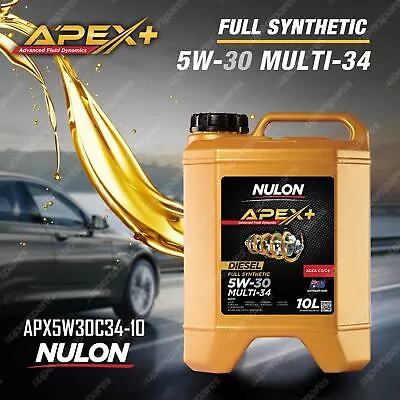 Nulon Full Synthetic APEX+ 5W-30 Multi-34 Engine Oil 10L APX5W30C34-10 • $129.95